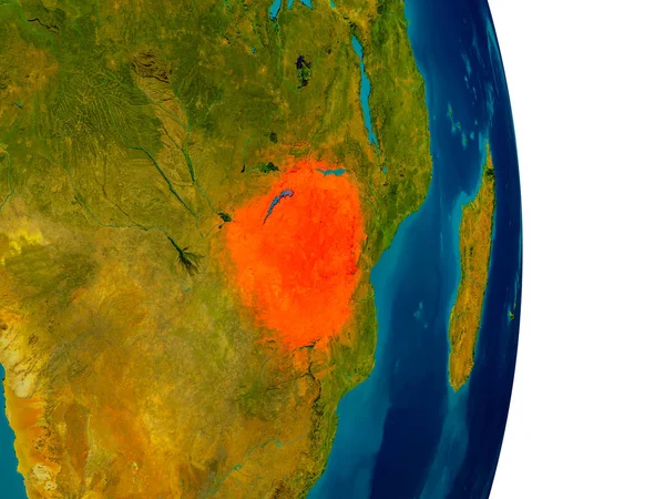 Zimbabwe on model of planet Earth — Stock Photo, Image