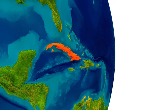 Kuba na modelu planety ziemi — Zdjęcie stockowe
