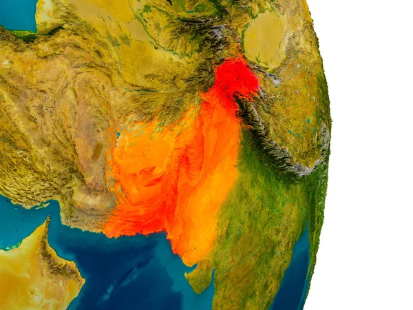 Pakistan na modelu planety ziemi — Zdjęcie stockowe