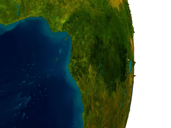 Gabon on model of planet Earth — Stock Photo, Image