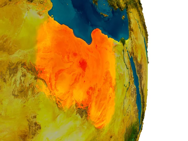 利比亚的地球模型 — 图库照片