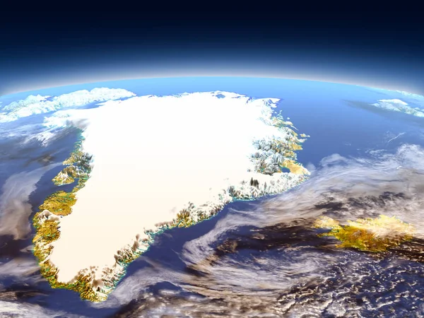 Groenland en IJsland vanuit de ruimte — Stockfoto