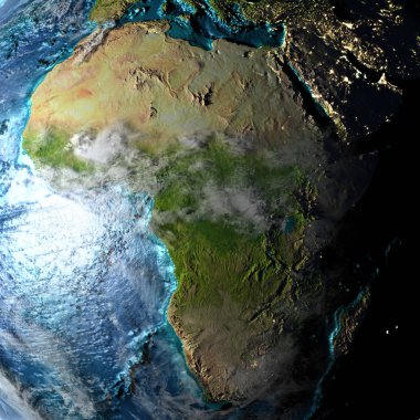 Fiziksel harita Afrika