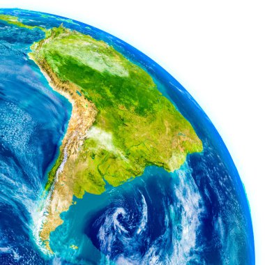 Fiziksel dünya üzerinde Güney Amerika