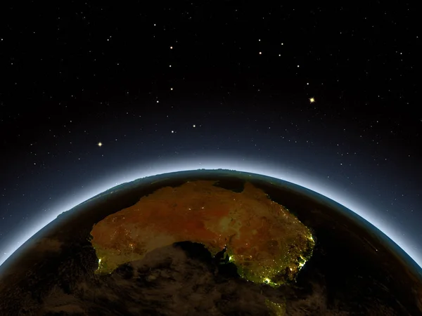 Australia at night — Stock Photo, Image