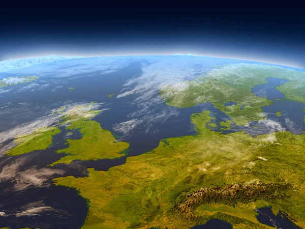 Západní Evropa z vesmíru — Stock fotografie