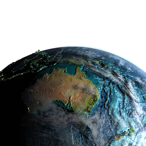 Australië vanuit de ruimte in de ochtend — Stockfoto