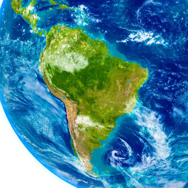 South America on physical globe — Stock Photo, Image