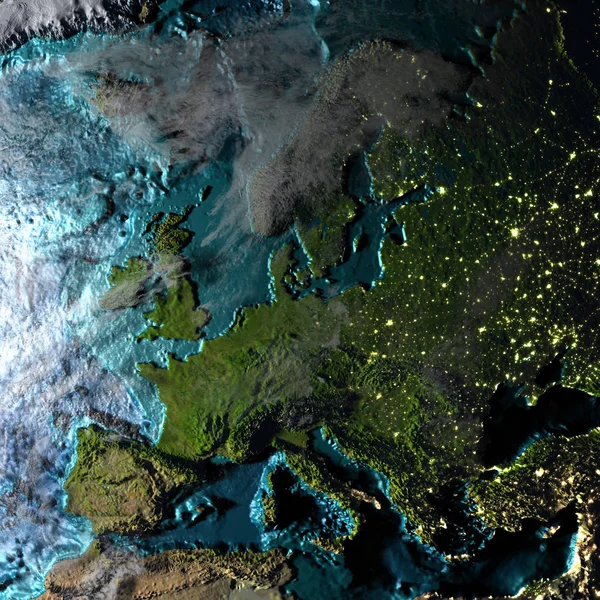 Evropa na fyzické mapy — Stock fotografie