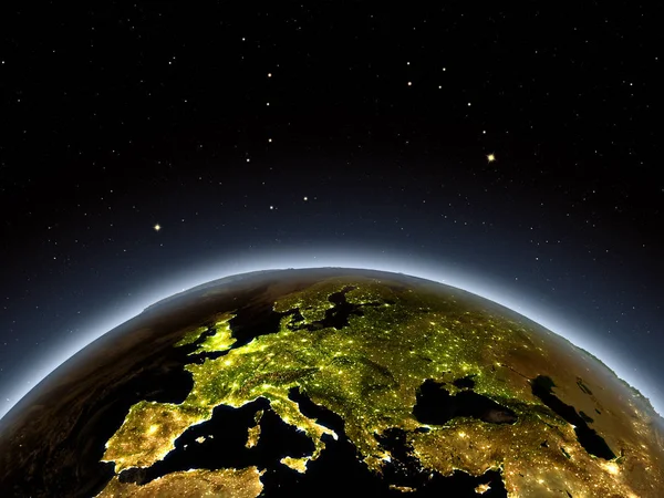 Evropa v noci — Stock fotografie