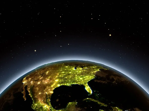 North America at night — Stock Photo, Image