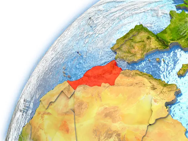 Marokko op model van planeet aarde — Stockfoto