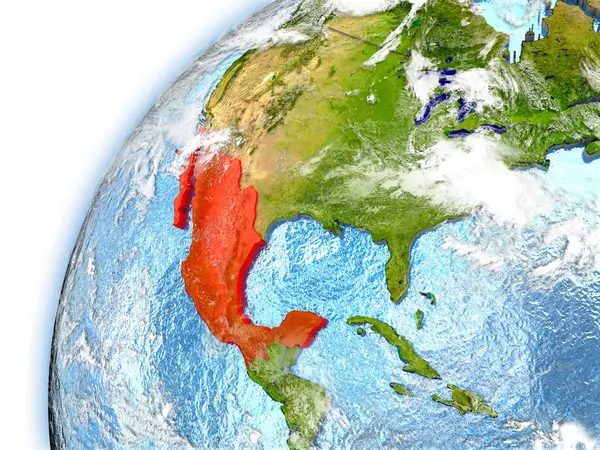 Mexico on model of planet Earth — Stock Photo, Image