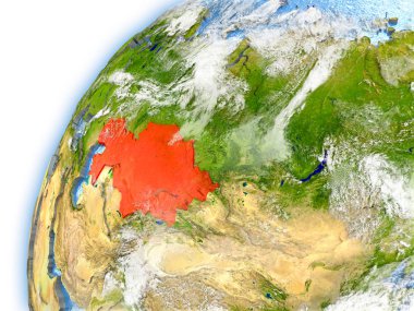 Kazakistan Dünya gezegeninin modeli