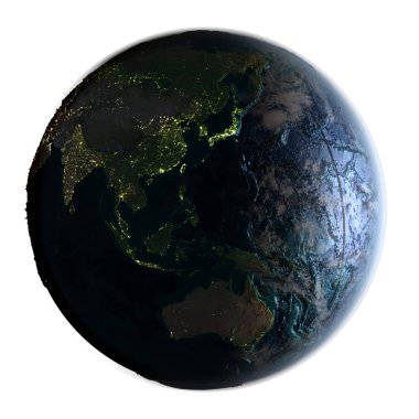 Doğu Asya detaylı Planet Earth