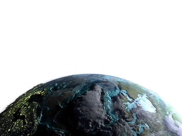 Groenlandia desde el espacio por la mañana — Foto de Stock