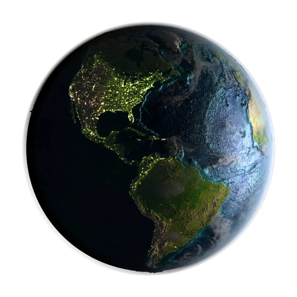 Américas no planeta detalhado Terra — Fotografia de Stock