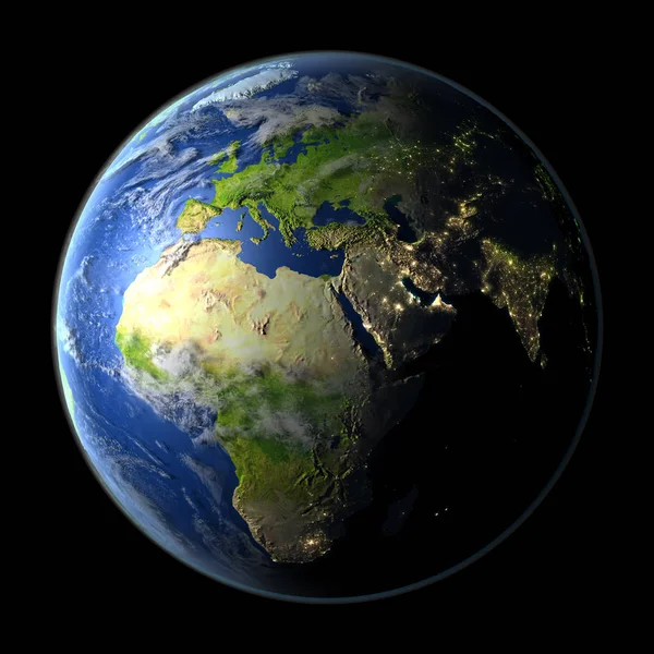 EMEA régióban az űrből — Stock Fotó