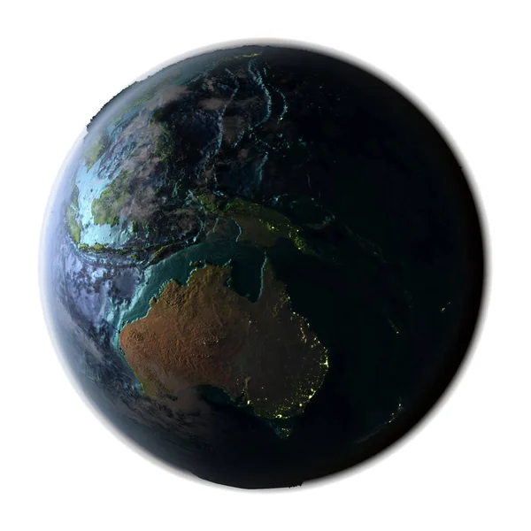 Australien auf detailliertem Planeten Erde — Stockfoto