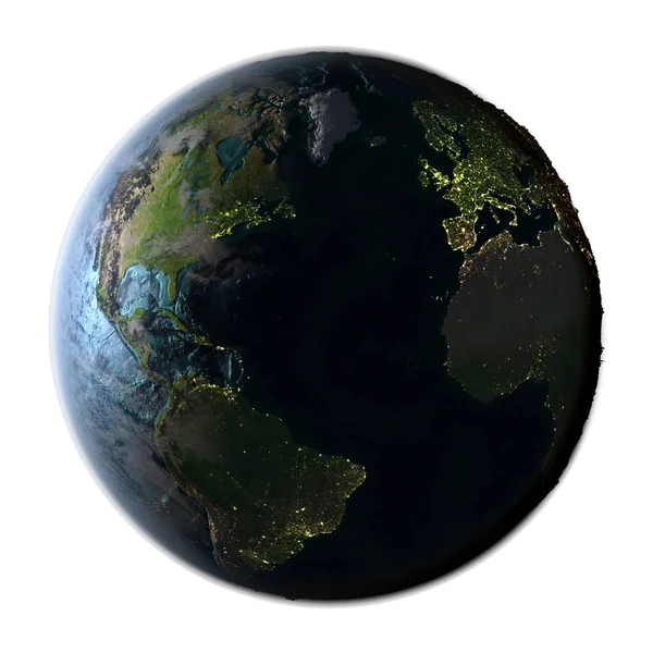 Northern Hemisphere on detailed planet Earth — Stock Photo, Image