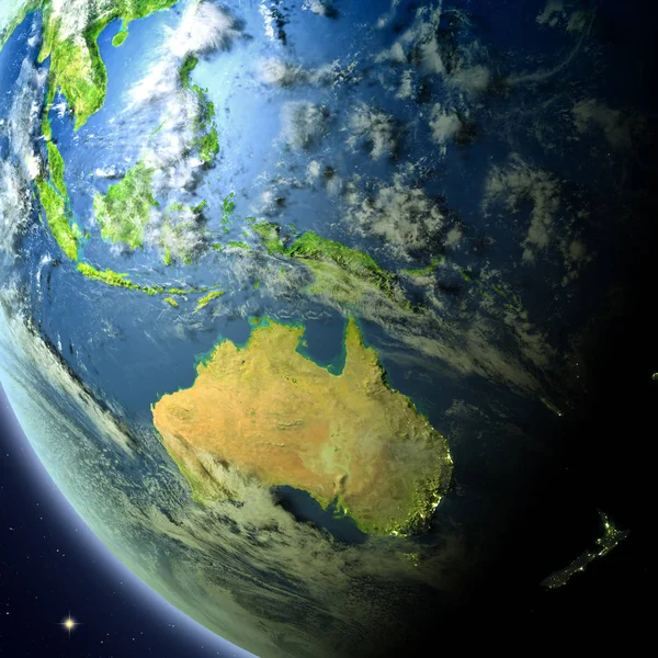 Австралия с орбиты — стоковое фото