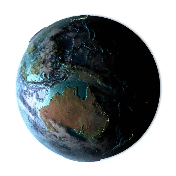 Australië op de gedetailleerde planeet aarde — Stockfoto