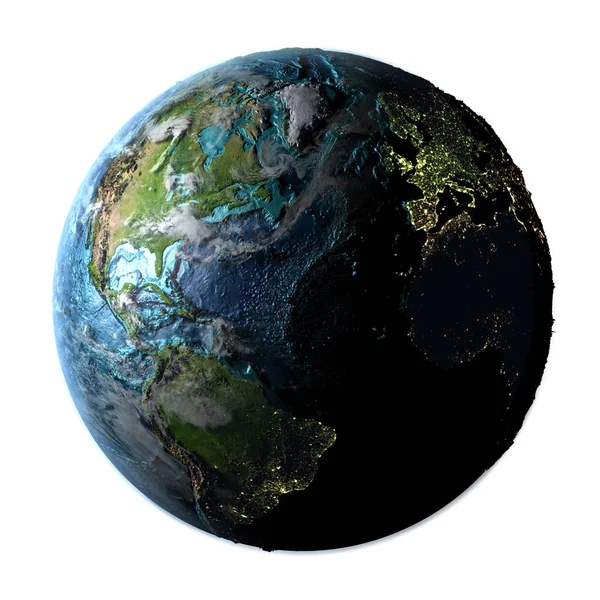 Norra halvklotet på detaljerad planeten jorden — Stockfoto