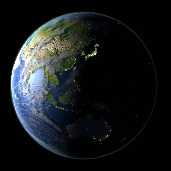 Ásia Oriental a partir do espaço — Fotografia de Stock
