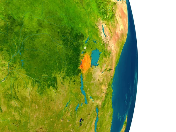 Rwanda op planeet — Stockfoto