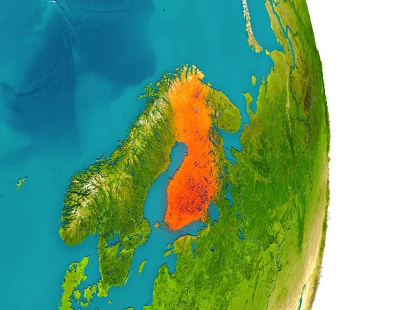 Finland på planet — Stockfoto