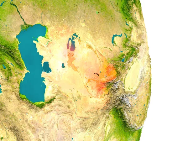 Uzbequistão no planeta — Fotografia de Stock