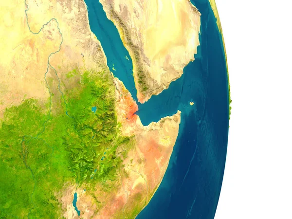 Djibouti op planeet — Stockfoto