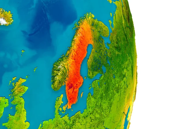 Sverige på planet — Stockfoto