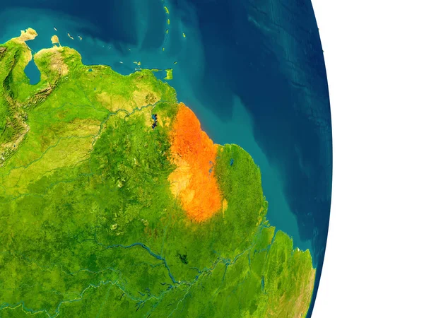 Guyana op de planeet — Stockfoto