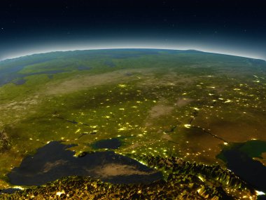 Kafkasya'da akşam uzaydan