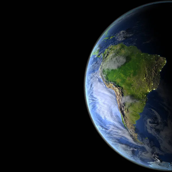 Yörüngeden Güney Amerika — Stok fotoğraf