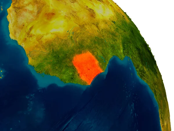Wybrzeże Kości Słoniowej na modelu planety ziemi — Zdjęcie stockowe