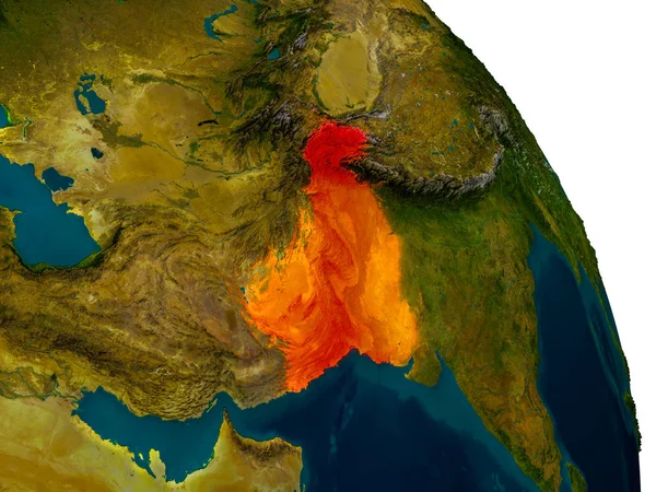 Paquistão no modelo do planeta Terra — Fotografia de Stock