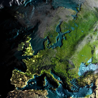 Sabahları fiziksel harita Avrupa