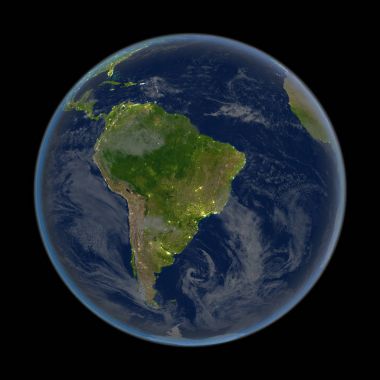 Gece Güney Amerika'dan alanı
