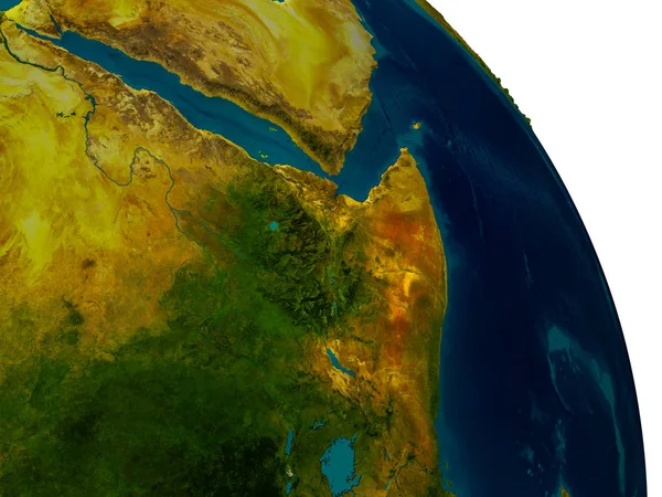 Ефіопія на моделі планети Земля — стокове фото