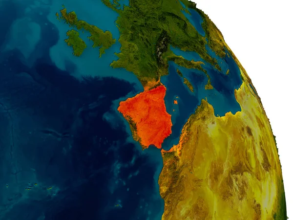 Hiszpania na modelu planety ziemi — Zdjęcie stockowe
