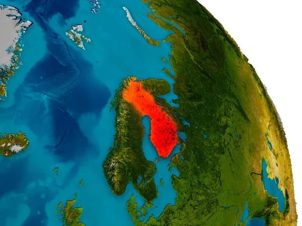 Finland på modell av planeten jorden — Stockfoto