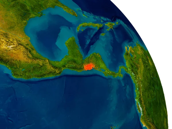 Ель-Сальвадор на моделі планети Земля — стокове фото