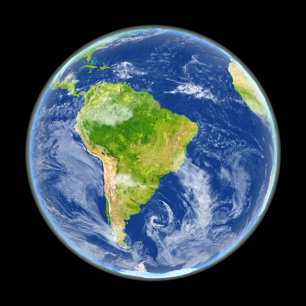 Südamerika aus dem All — Stockfoto