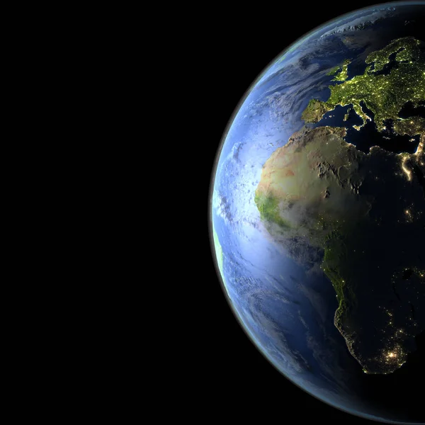 L'Europa e l'Africa dall'orbita — Foto Stock