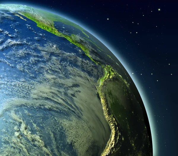 Östra Stilla havet från orbit — Stockfoto