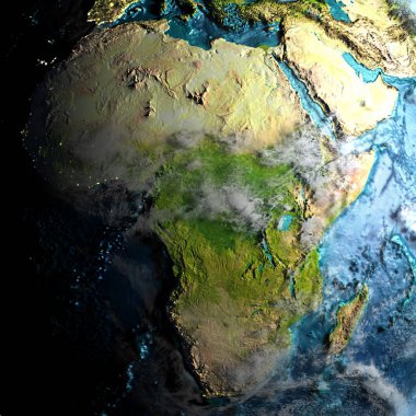 Sabahları fiziksel harita Afrika