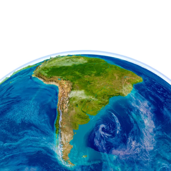 South America on physical globe — Stock Photo, Image