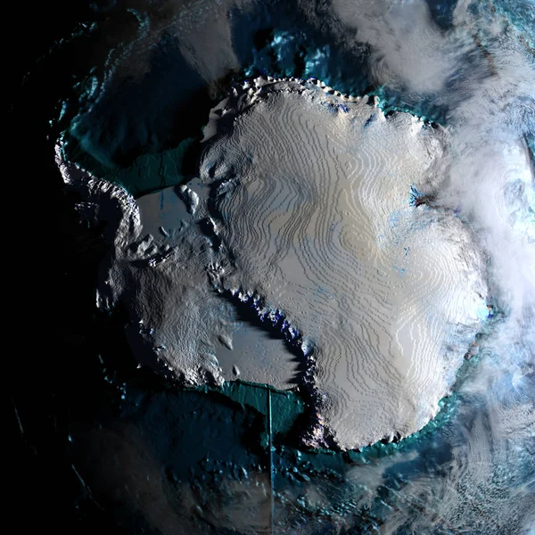 Antráctico en el mapa físico por la mañana — Foto de Stock